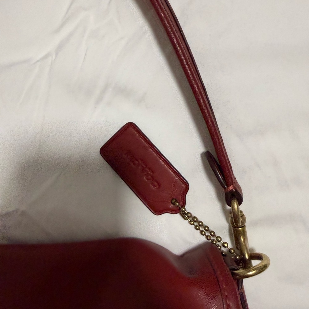 Coach Soft Tabby Red Leather Shoulder Bag - Picture 6 of 6